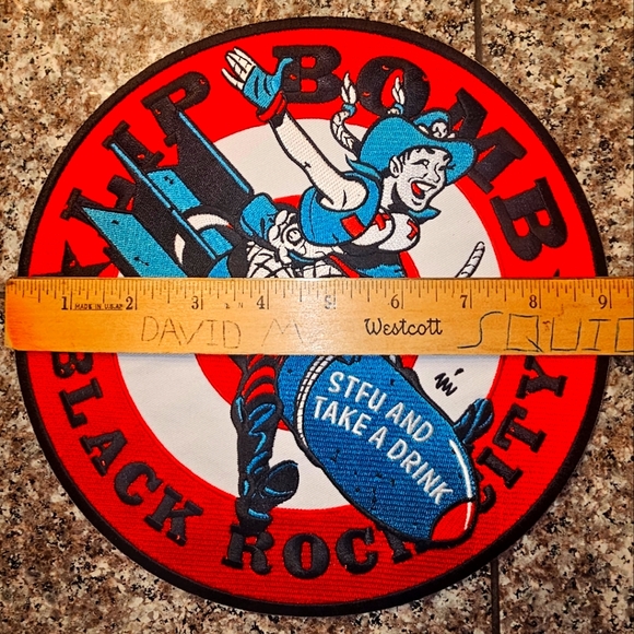 Lip Bomb Bikers Jacket Embroidered 9.5" Patch - Picture 2 of 3